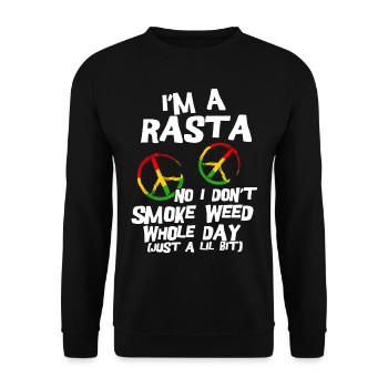 Rastafari Gift Judah Marley Rasta Reggae Jah - Unisex Sweatshirt - black - Front - Alina (178cm) & Michal (187cm)