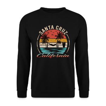 California Santa Cruz Beach Surfing - Unisex Sweatshirt - black - Front - Alina (178cm) & Michal (187cm)