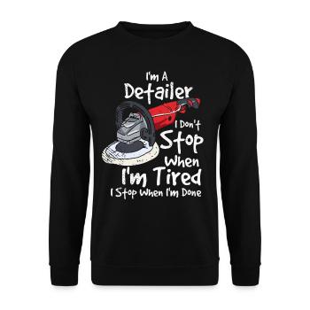 Auto Detailing Car Detailer - Unisex Sweatshirt - black - Front - Alina (178cm) & Michal (187cm)