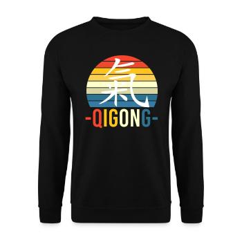 Meditation Buddha Qigong - Chigong - Unisex Pullover - Schwarz - Vorne - Alina (178cm) & Michal (187cm)