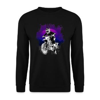 Motocross Design Enduro / Gift Idea / MX Retro - Unisex Sweatshirt - black - Front - Alina (178cm) & Michal (187cm)