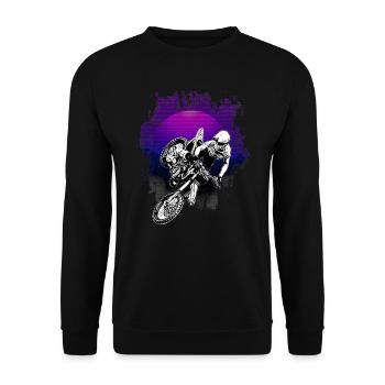 Motocross Design Enduro / Gift Idea / MX Retro - Unisex Sweatshirt - black - Front - Alina (178cm) & Michal (187cm)