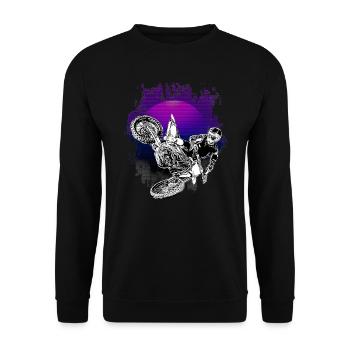 Motocross Design Enduro / Idée cadeau / MX Retro - Sweat-shirt Unisexe - noir - Devant - Alina (178cm) & Michal (187cm)