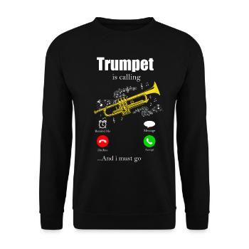 trumpet - Unisex Sweatshirt - black - Front - Alina (178cm) & Michal (187cm)