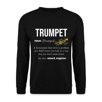 Trumpet Musical Instrument Fasnacht Wind Music Music - Unisex Sweatshirt - black - Front - Alina (178cm) & Michal (187cm)