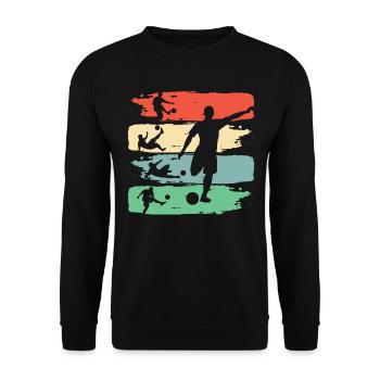 Fußball Fußballspieler Fußballer Verein Mannschaft - Unisex Pullover - Schwarz - Vorne - Alina (178cm) & Michal (187cm)