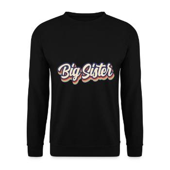 Big Sister Vintage Colors - Unisex Pullover - Schwarz - Vorne - Alina (178cm) & Michal (187cm)