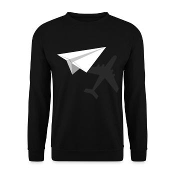 Paper Plane Aircraft Pilot Co-pilot Airplane Aviat - Sweat-shirt Unisexe - noir - Devant - Alina (178cm) & Michal (187cm)