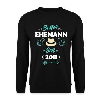 Bester Ehemann 2011 Ehepaare Rosenhochzeit - Unisex Pullover - Schwarz - Vorne - Alina (178cm) & Michal (187cm)