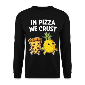 Hawaiian Pizza Pizza Hawaii Funny Pizza & - Unisex Sweatshirt - black - Front - Alina (178cm) & Michal (187cm)