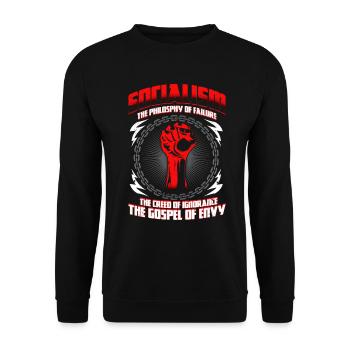 Capitaliste citation anti socialisme cadeau - Sweat-shirt Unisexe - noir - Devant - Alina (178cm) & Michal (187cm)