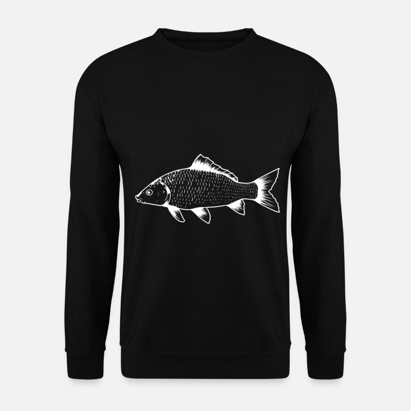 Fisch Angeln Fischen Angler Hobby Wassertiere - Unisex Pullover - Schwarz
