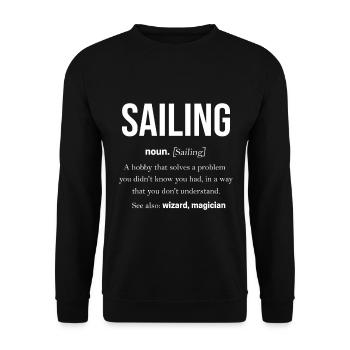 Sailing Sailor Gift Maritim Catamaran - Unisex Sweatshirt - black - Front - Alina (178cm) & Michal (187cm)