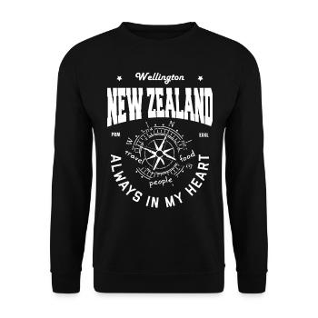 Wellington - New Zealand - Sweat-shirt Unisexe - noir - Devant - Alina (178cm) & Michal (187cm)