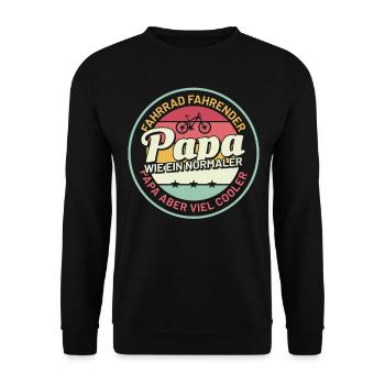 Fahrrad Papa Vater Vatertag Geschenk - Unisex Pullover - Schwarz - Vorne - Alina (178cm) & Michal (187cm)