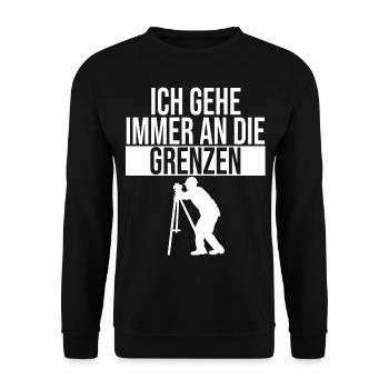 Geomatiker Grenze Geodäsie Vermessungstechniker - Unisex Pullover - Schwarz - Vorne - Alina (178cm) & Michal (187cm)