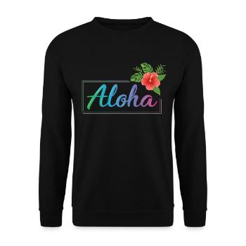 Hawaii Surfing Mahalo Aloha USA Island Maui Gift - Unisex Sweatshirt - black - Front - Alina (178cm) & Michal (187cm)
