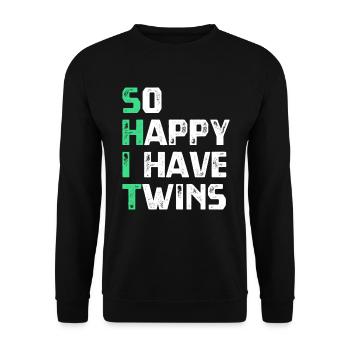Dad father of twins mom twin parents - Unisex Sweatshirt - black - Front - Alina (178cm) & Michal (187cm)