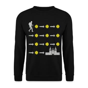 Camino de Santiago Way of St. James Pilgrim's Pilgrim's Way Pilgrims - Unisex Sweatshirt - black - Front - Alina (178cm) & Michal (187cm)