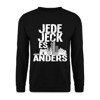 Köln Sprüche Kölsch Heimatliebe Veedel - Unisex Pullover - Schwarz - Vorne - Alina (178cm) & Michal (187cm)
