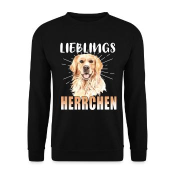Hund Lieblings Herrchen Lieblingsherrchen Herrchen - Unisex Pullover - Schwarz - Vorne - Alina (178cm) & Michal (187cm)