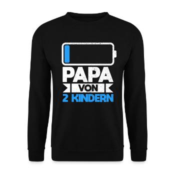 Papa von 2 Kindern zweifacher Vater Zwillingspapa - Unisex Pullover - Schwarz - Vorne - Alina (178cm) & Michal (187cm)
