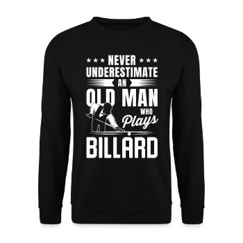 Billiards Gift Pub Sports BilliardS Player Queue - Unisex Sweatshirt - black - Front - Alina (178cm) & Michal (187cm)