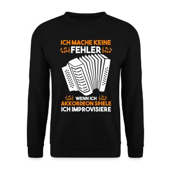 Akkordeon Handklavier Akkordeonspieler - Unisex Pullover - Schwarz - Vorne - Alina (178cm) & Michal (187cm)