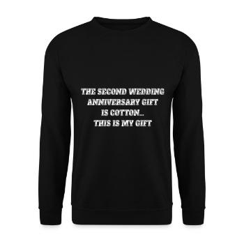 The Second Wedding Anniversary is Cotton - Unisex Sweatshirt - black - Front - Alina (178cm) & Michal (187cm)