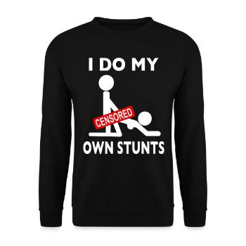 I Do All My Own Stunts Strichmännchen Sex - Unisex Pullover - Schwarz - Vorne - Alina (178cm) & Michal (187cm)