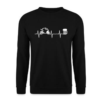 Racing Motorcycle Motorcycle Heartbeat Beer Dirt Bike - Unisex Sweatshirt - black - Front - Alina (178cm) & Michal (187cm)