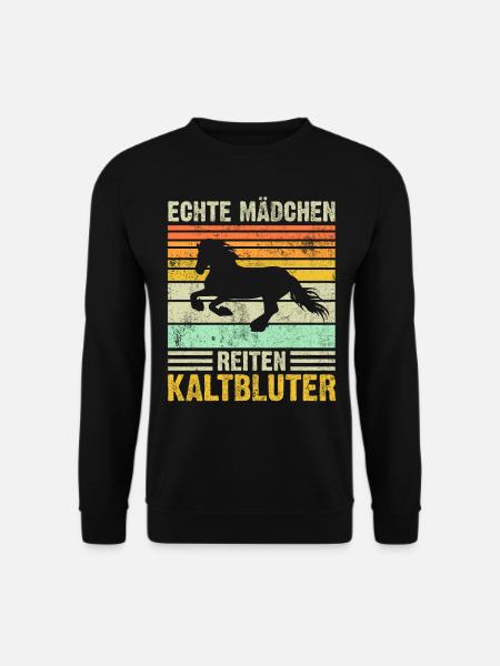 Kaltblüter Kaltblut Pferd Reiter Geschenk - Unisex Pullover - Schwarz