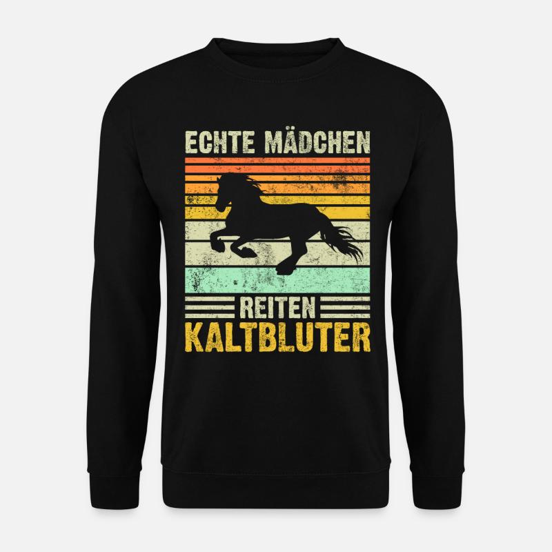 Kaltblüter Kaltblut Pferd Reiter Geschenk - Unisex Pullover - Schwarz