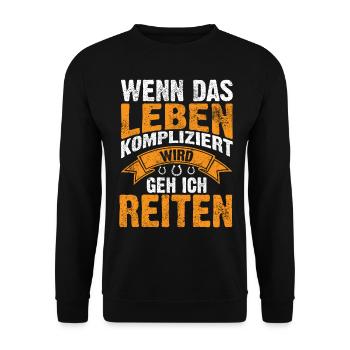 Pferd Kaltblut Kaltblüter Geschenke - Unisex Pullover - Schwarz - Vorne - Alina (178cm) & Michal (187cm)