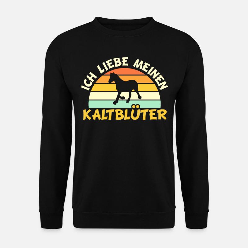 Kaltblüter Kaltblut Pferd Retro Vintage Geschenk - Unisex Pullover - Schwarz