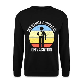 Stunt Double On Vacation Bras Cassé Bras Cassé - Sweat-shirt Unisexe - noir - Devant - Alina (178cm) & Michal (187cm)