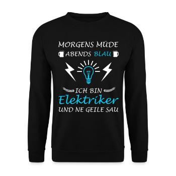 Elektriker Meister Elektroniker Elektroinstallateu - Unisex Pullover - Schwarz - Vorne - Alina (178cm) & Michal (187cm)