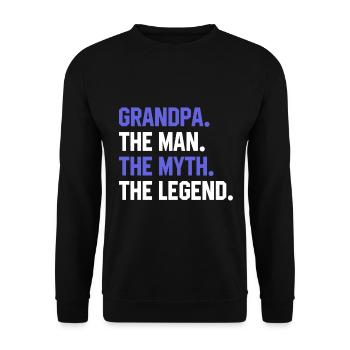GRANDPA DER MAN DER MYTHDER - Vatertag - Unisex Pullover - Schwarz - Vorne - Alina (178cm) & Michal (187cm)