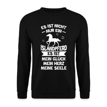 Islandpferd - Unisex Pullover - Schwarz - Vorne - Alina (178cm) & Michal (187cm)