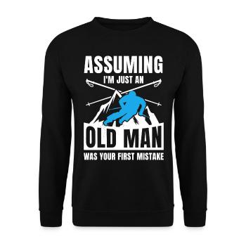 Skifahren Apres Ski Geschenk Skiurlaub Freeski - Unisex Pullover - Schwarz - Vorne - Alina (178cm) & Michal (187cm)