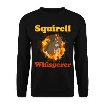 Squirrel Animal Rodent Striped Squirrel Nuts - Unisex Sweatshirt - black - Front - Alina (178cm) & Michal (187cm)