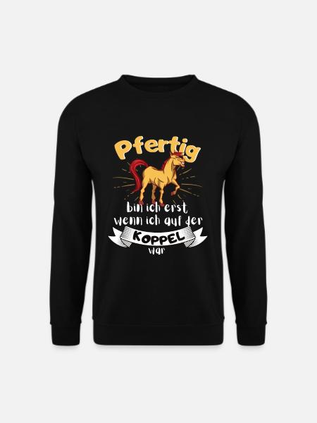 Pfertig mit Pferd Pferdefan und Reiterin - Unisex Pullover - Schwarz