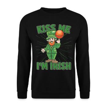 Kiss Me Im Irish Basketball Player Kiss me Im - Unisex Sweatshirt - black - Front - Alina (178cm) & Michal (187cm)