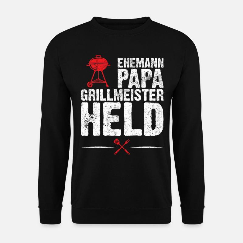 Ehemann Papa Grillmeister Held | Grillen Outfit - Unisex Pullover - Schwarz