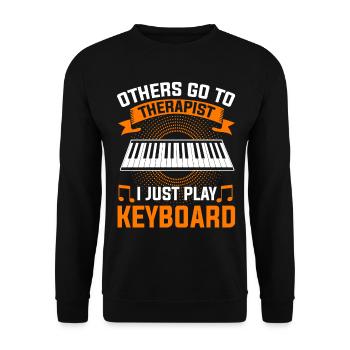 Keyboard Keyboarder Keyboarding Musician - Unisex Sweatshirt - black - Front - Alina (178cm) & Michal (187cm)