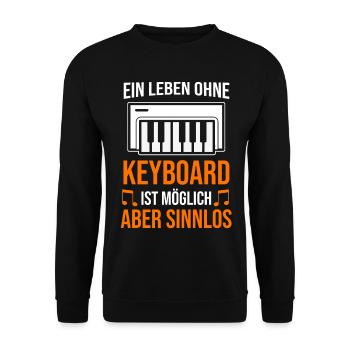 Keyboard Keyboarder Musiker Musik - Unisex Pullover - Schwarz - Vorne - Alina (178cm) & Michal (187cm)
