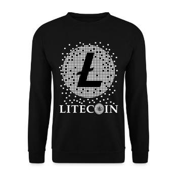 Litecoin, Bitcoin crypto currency Dogecoin Ethereum - Unisex Sweatshirt - black - Front - Alina (178cm) & Michal (187cm)