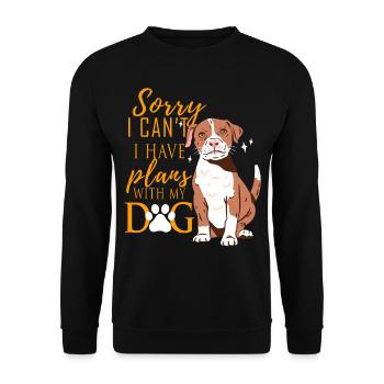 Beschäftigt mit meinem Hund Hundesitter Hundeliebe - Unisex Pullover - Schwarz - Vorne - Alina (178cm) & Michal (187cm)