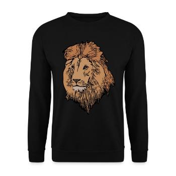 Lions Animal Motif Lion Africa Animal Art Imprint - Unisex Sweatshirt - black - Front - Alina (178cm) & Michal (187cm)