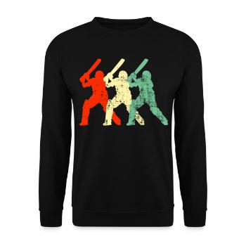 Cricket cadeau de cricket T-shirt rétro - Sweat-shirt Unisexe - noir - Devant - Alina (178cm) & Michal (187cm)
